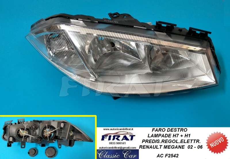 FARO RENAULT MEGANE 02 - 06 H7+H1 DX (F2542)
